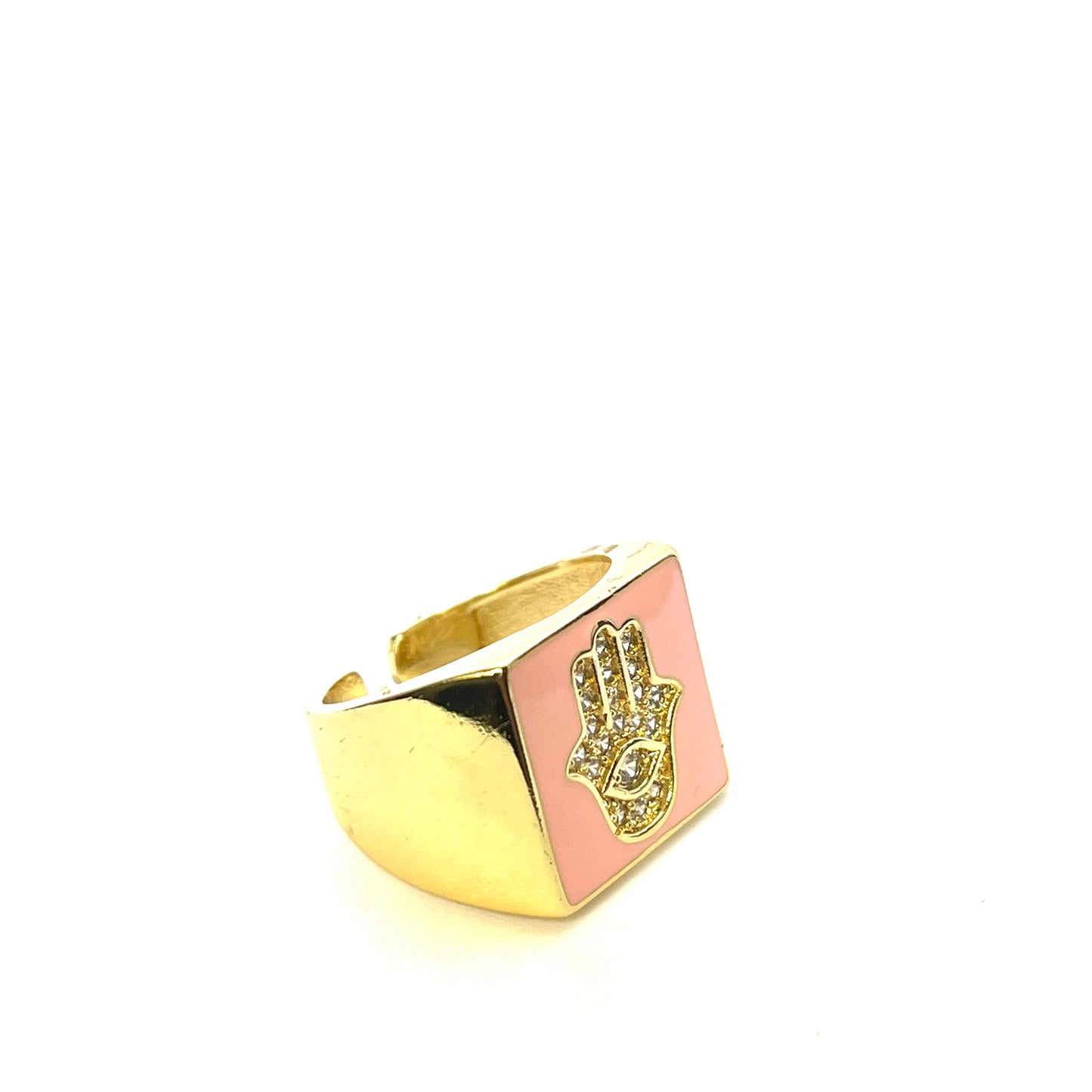 Pink Hamsa ring