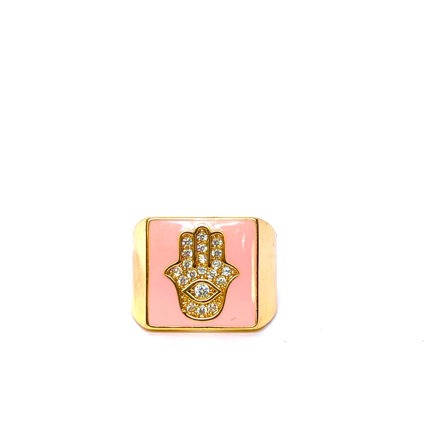 Pink Hamsa ring