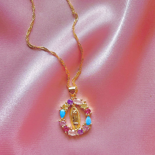 Virgencita de Colores necklace